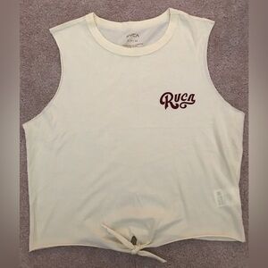 RVCA Cream Sleeveless Tie-Front Top